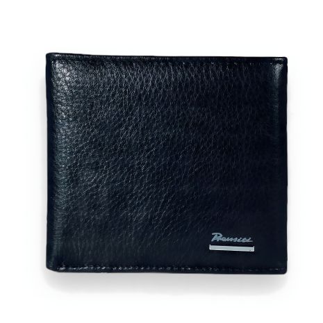 Кошелек мужской кожаный с 2 отделениями, черный