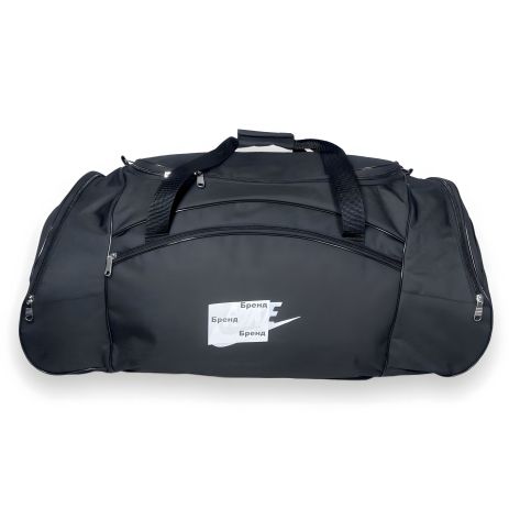 Дорожня сумка: розмір 80*38*36 см, чорна, одне відділення, дві бічні кишені, фронтальна кишеня на замку Дорожня сумка: розмір 80*38*36 см, чорна, одне відділення, дві бічні кишені, фронтальна кишеня на замку