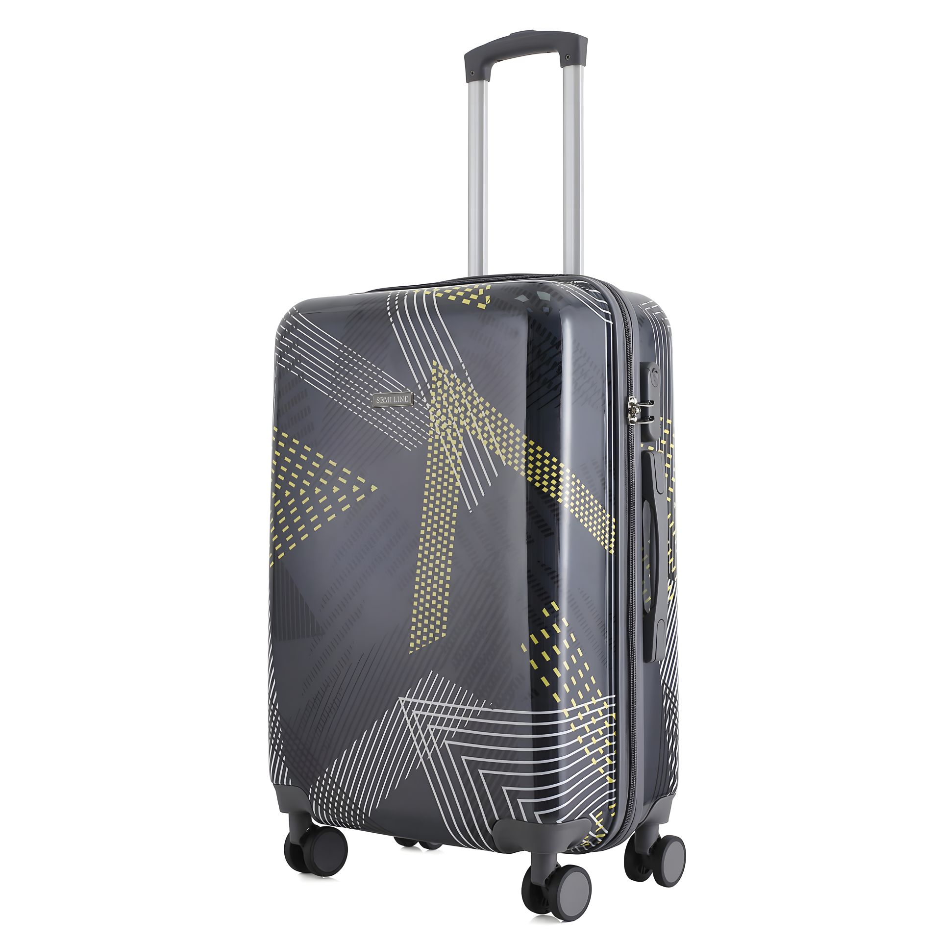 Валіза Semi Line 24" (M) Black Pattern (T5651-2) - Travel Suitcase Валіза Semi Line 24" (M) Black Pattern (T5651-2) - Travel Suitcase
