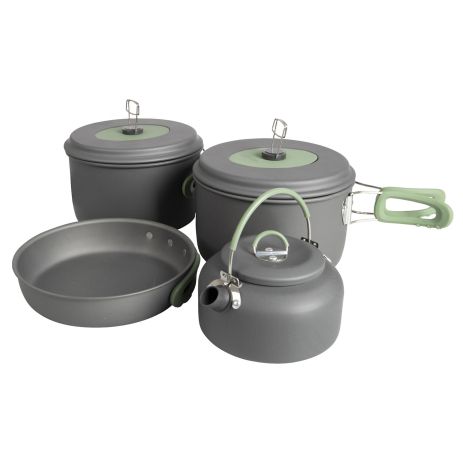 Набор посуды Bo-Camp Explorer XL 4 Pieces Hard Anodized Grey/Green (2200249)