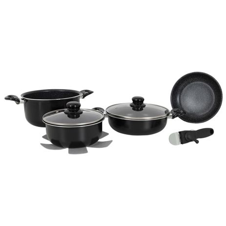 Набір посуду Gimex Cookware Set induction 7 предметів Black (6977222)