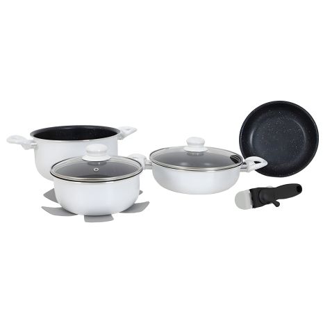 Посуду набір Gimex Cookware Set induction 7 предметів White (6977221)