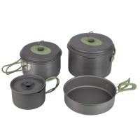 Bo-Camp Explorer набір посуду 4 Pieces, Hard Anodized Grey/Green (2200244)