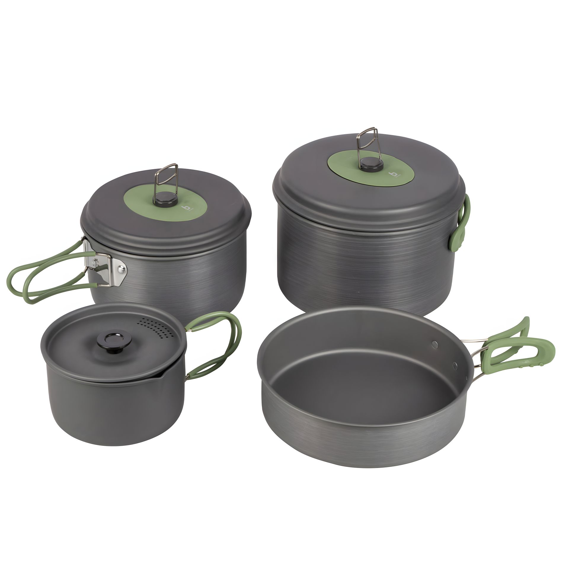 Bo-Camp Explorer набір посуду 4 Pieces, Hard Anodized Grey/Green (2200244) Bo-Camp Explorer набір посуду 4 Pieces, Hard Anodized Grey/Green (2200244)