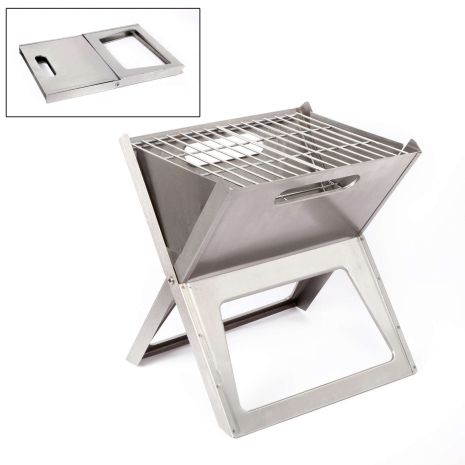 Гриль угольный Bo-Camp Notebook/Fire Basket Compact Silver (8108347)