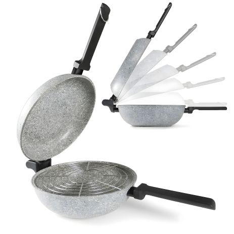 Двойная сковорода Flonal Dura Induction Rocky Twins 28 см с решеткой (RKIWP2830)