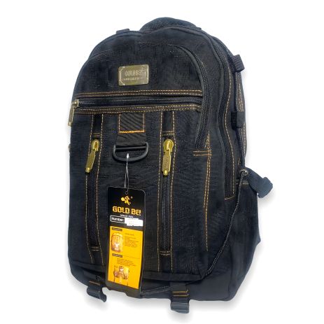 Городской брезентовый рюкзак, три отдела, карманы спереди, 30 л., чёрный