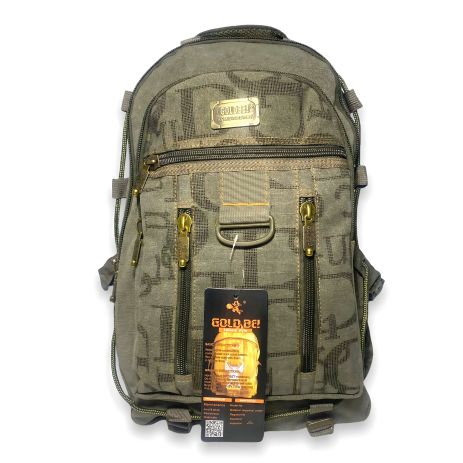 Брезентовий рюкзак на три відділи, 30 л, з кишенями та стяжками, колір хакі