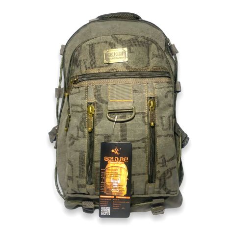 Брезентовий рюкзак на три відділи, 30 л, з кишенями та стяжками, колір хакі