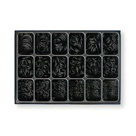 Металевий кейс з набором гумових ущільнювальних кілець 1000шт Berner