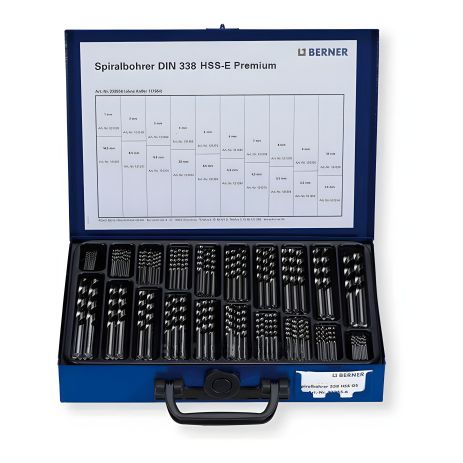 Набір свердел по металу Berner Premium, 74 шт., металевий кейс