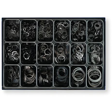 Набір зовнішніх стопорних кілець Berner (18 розмірів, 975 шт.) в ящику