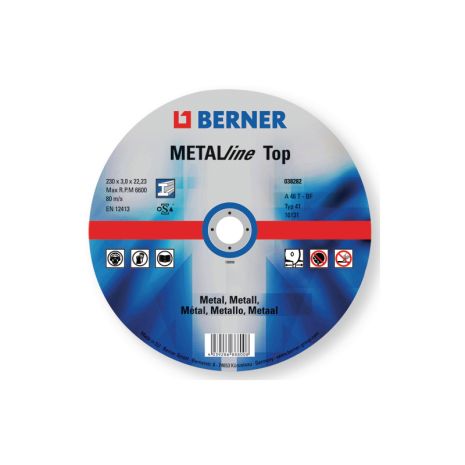 Круг відрізний Berner ТОР по металу 230 x 2,5 x 22,23