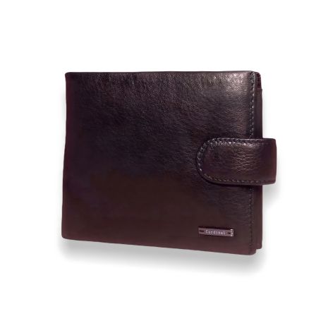 Шкіряний чоловічий гаманець на три відділи для купюр, коричневий Шкіряний чоловічий гаманець на три відділи для купюр, коричневий