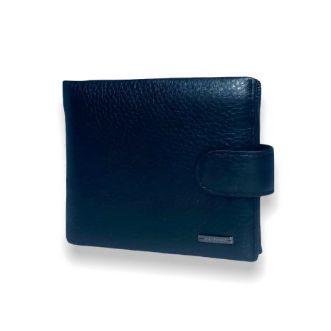 Чорний чоловічий гаманець на три відділи