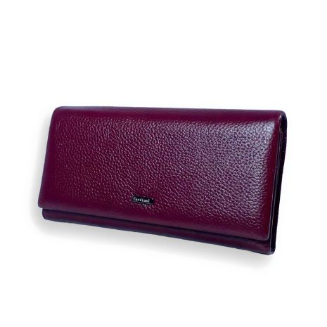 Кожаный кошелек с 4 отделениями для купюр, бордовый