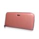 Жіночий гаманець зі шкіри, рожевий, з блискавкою