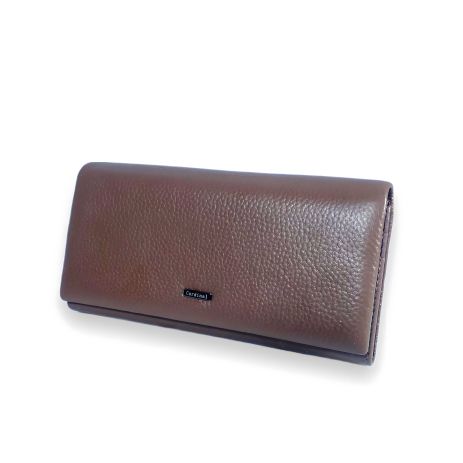 Женский кожаный кошелек, коричневый, с 3 отделениями для купюр Женский кожаный кошелек, коричневый, с 3 отделениями для купюр