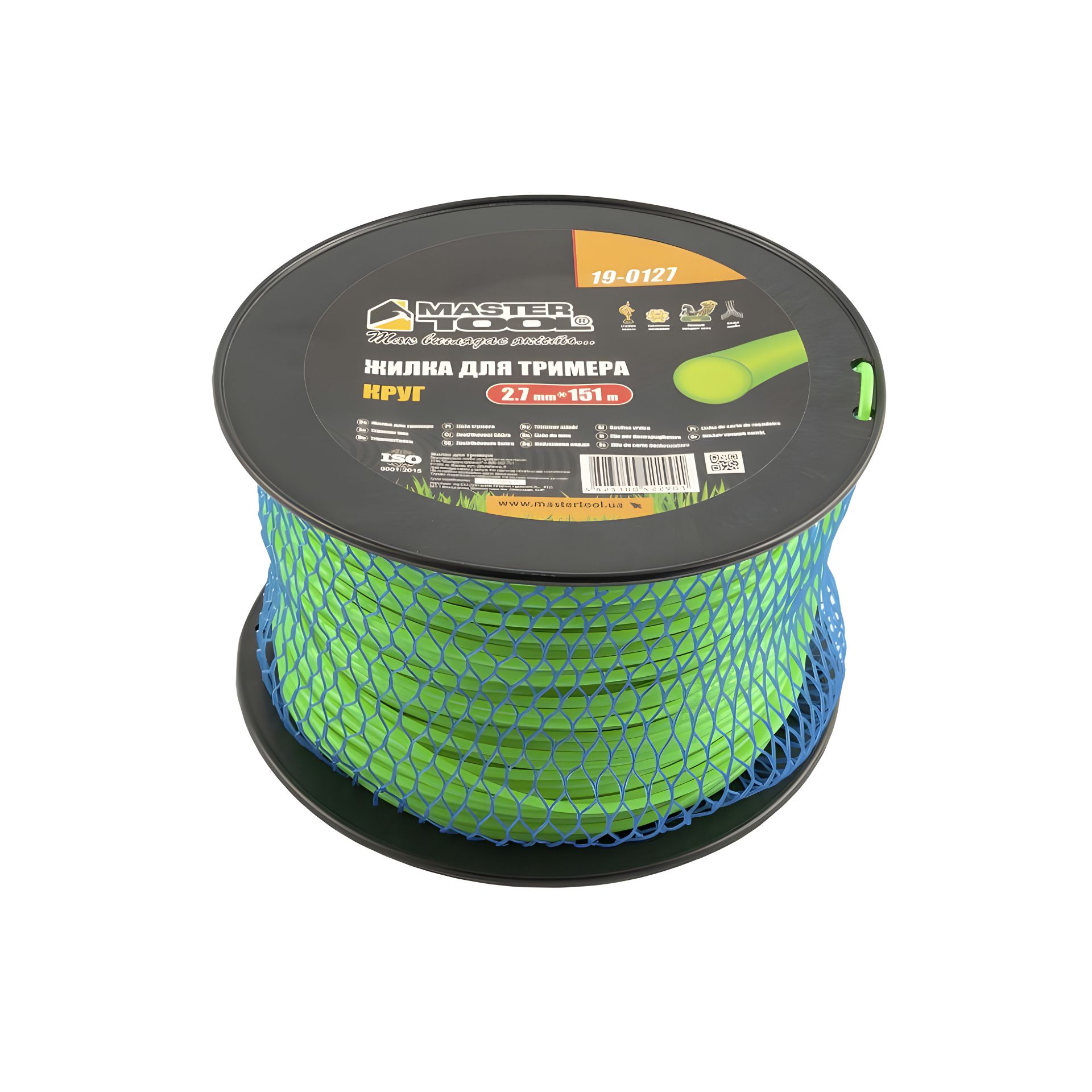 Лісочка для тримера 2.70 мм, круг, 151 м, котушка MASTERTOOL 19-0127 Лісочка для тримера 2.70 мм, круг, 151 м, котушка MASTERTOOL 19-0127