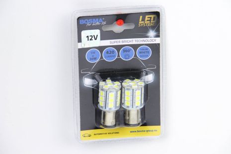 Автолампа BAY15D LED 12V 24xSMD 5050 LED WHITE Уп.2 шт., BOSMA (3246)