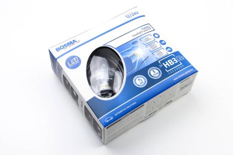 Автолампа HB3 LED 12/24V 9005 4000 Lm WHITE 6000K CANBUS Упаковка 2шт, BOSMA (6438)