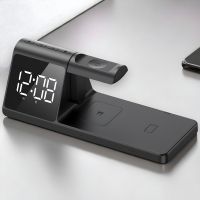 Тройная беспроводная зарядка для смартфона, наушников и часов HAVIT W3042 15W с будильником