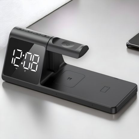 3 в 1 беспроводная зарядка для смартфона, наушников и часов HAVIT W3042 15W с будильником 3 в 1 беспроводная зарядка для смартфона, наушников и часов HAVIT W3042 15W с будильником