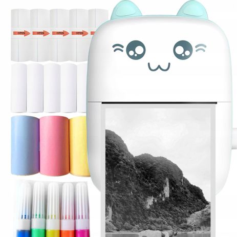 Міні фотопринтер Котик 18в1 + великий набір Міні фотопринтер Котик 18в1 + великий набір