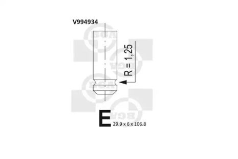 Клапан выпускной Kangoo 1.2 i 97-, BGA (V994934)