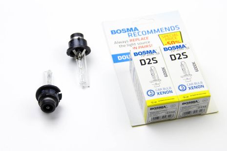 Ксеноновая лампа D2S XENON 85V 35W P32D-2 6000K 2 шт., BOSMA (8498D)