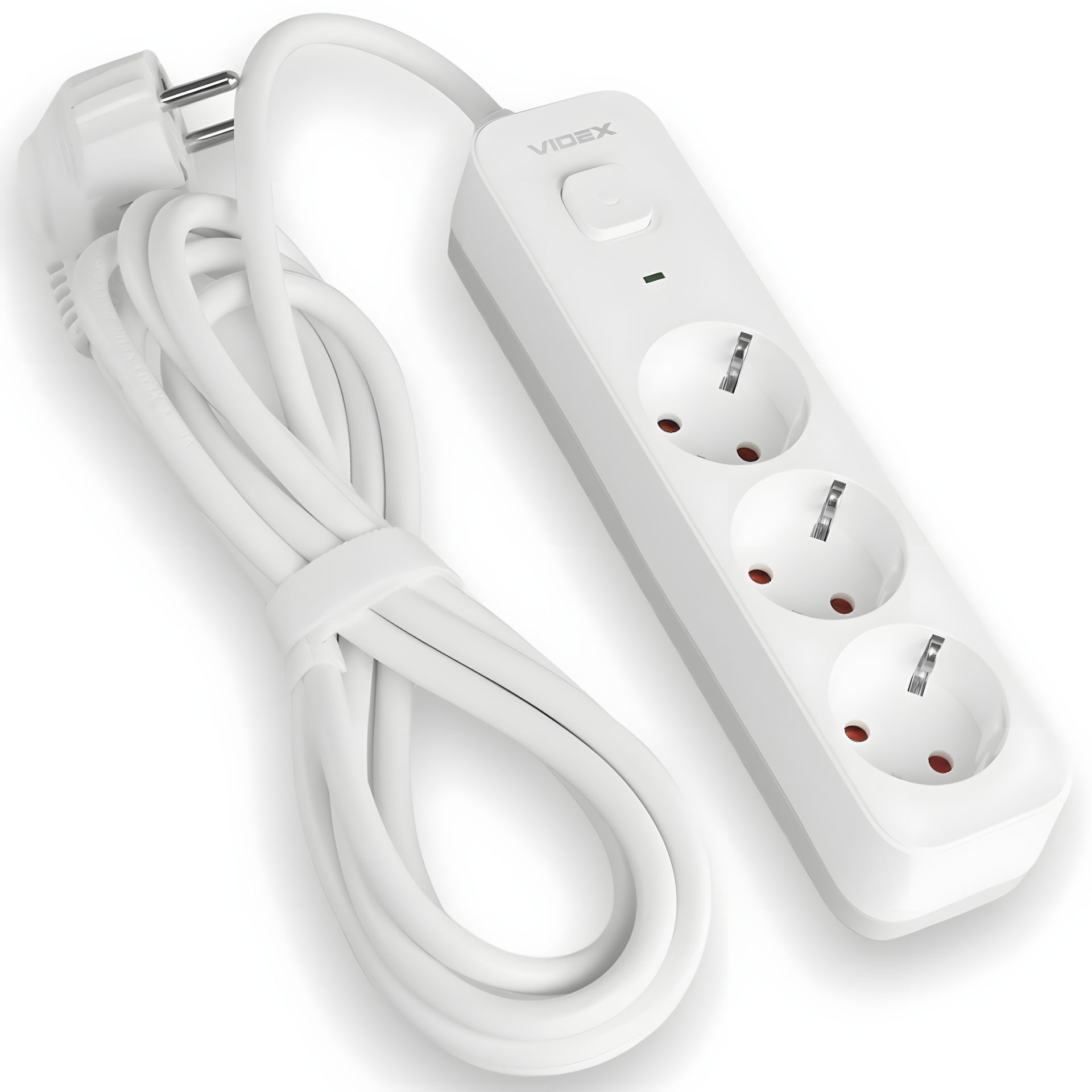 Удлинитель с заземлением и защитой от детей 3 м 3 гнезда VIDEX VF-PD33G-W белый Удлинитель с заземлением и защитой от детей 3 м 3 гнезда VIDEX VF-PD33G-W белый