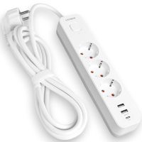 Сетевой удлинитель 3 м 3 гнезда с 2USB + USB-C заземлением и кнопкой VIDEX VF-PD33G2U1C-W Сетевой удлинитель 3 м 3 гнезда с 2USB + USB-C заземлением и кнопкой VIDEX VF-PD33G2U1C-W