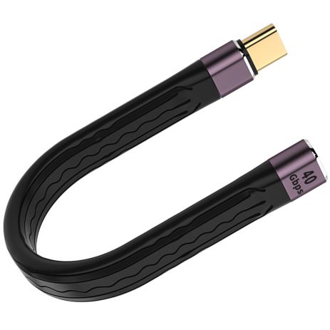 Кабель 40Gbps для синхронизации данных и зарядки Type-C Male to Female Addap UC2UC-02, 100Вт, USB 4.0