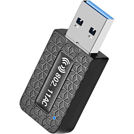 Швидкісний мережний USB WiFi адаптер Addap UWA-04, дводіапазонний 2.4 ГГц + 5 ГГц бездротовий приймач, 1300 Мбіт/с