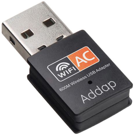 Двохдіапазонний WiFi адаптер з USB підключенням Addap UWA-01 | 2,4 ГГц/5 ГГц, 600 Мбіт/с