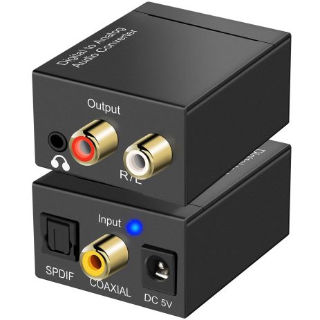 Цифро-аналоговий перетворювач аудіо Addap DAC-03, ЦАП з Toslink (SPDIF) та Коаксіалу на RCA + mini Jack