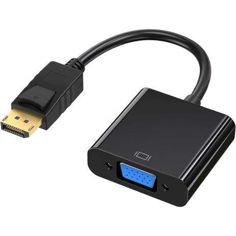 Адаптер, конвертер цифрового відеосигналу з DisplayPort на аналоговий VGA Addap DP2VGA-01, Full HD 1080P