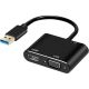 Многофункциональный переходник с USB 3.0 на 2 порта HDMI+VGA, USB хаб Addap MH-12, для передачи видео