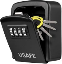 Антивандальный настенный мини сейф uSafe KS-08 для ключей, с кодовым замком, Черный