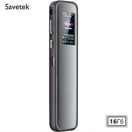 Професійний цифровий диктофон з активацією голосом Savetek GS-R60, 16 Гб, до 25 годин запису Професійний цифровий диктофон з активацією голосом Savetek GS-R60, 16 Гб, до 25 годин запису