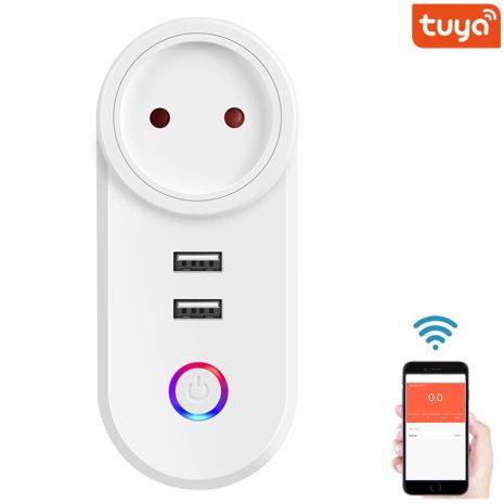 Розумна Wifi розетка USmart IS-02w c USB роз'ємами, 16А, підтримка Tuya, Android/iOS