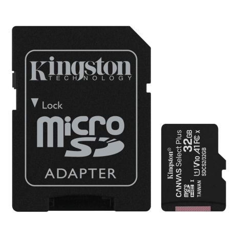 Карта памяти Kingston 32Gb, micro SD, Class 10, Canvas Select Plus