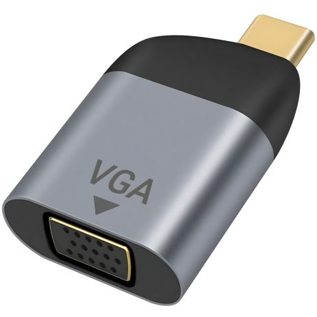Адаптер, конвертер з Type-C на VGA для передачі відео Addap UC2VGA-01, перехідник для ноутбука, проектора, телевізора, FullHD 1080P
