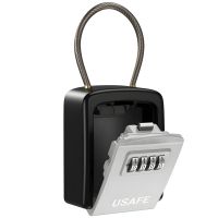Підвісний зовнішній міні сейф uSafe KS-07 для ключів, з кодовим замком та гнучким тросом, Сірий Підвісний зовнішній міні сейф uSafe KS-07 для ключів, з кодовим замком та гнучким тросом, Сірий