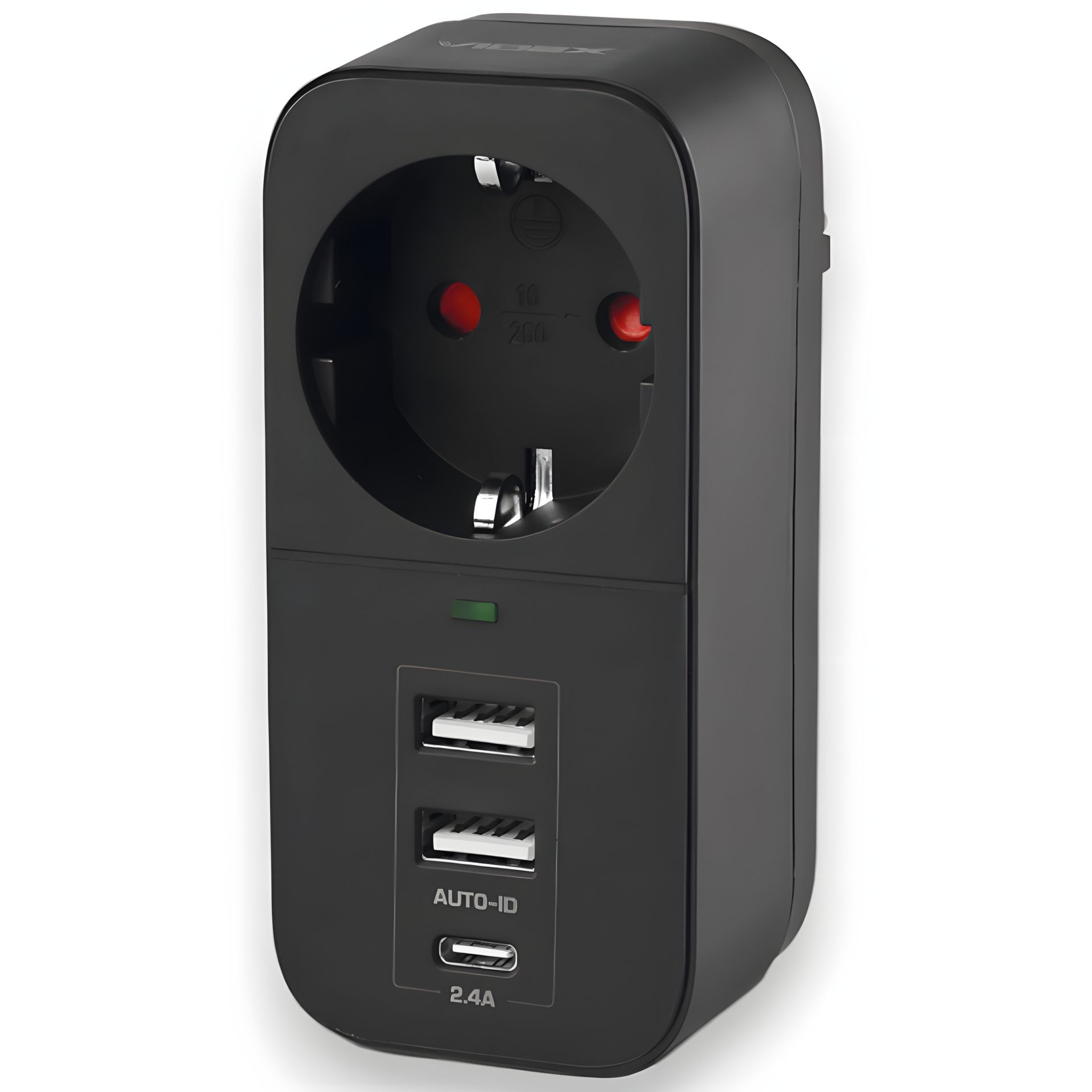 Мережевий адаптер з 2USB + USB-C та заземленням VIDEX ONCORD VF-AD1G2U1C-B Black Мережевий адаптер з 2USB + USB-C та заземленням VIDEX ONCORD VF-AD1G2U1C-B Black