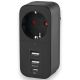 Сетевой адаптер с 2USB + USB-C и заземлением VIDEX ONCORD VF-AD1G2U1C-B Black Сетевой адаптер с 2USB + USB-C и заземлением VIDEX ONCORD VF-AD1G2U1C-B Black
