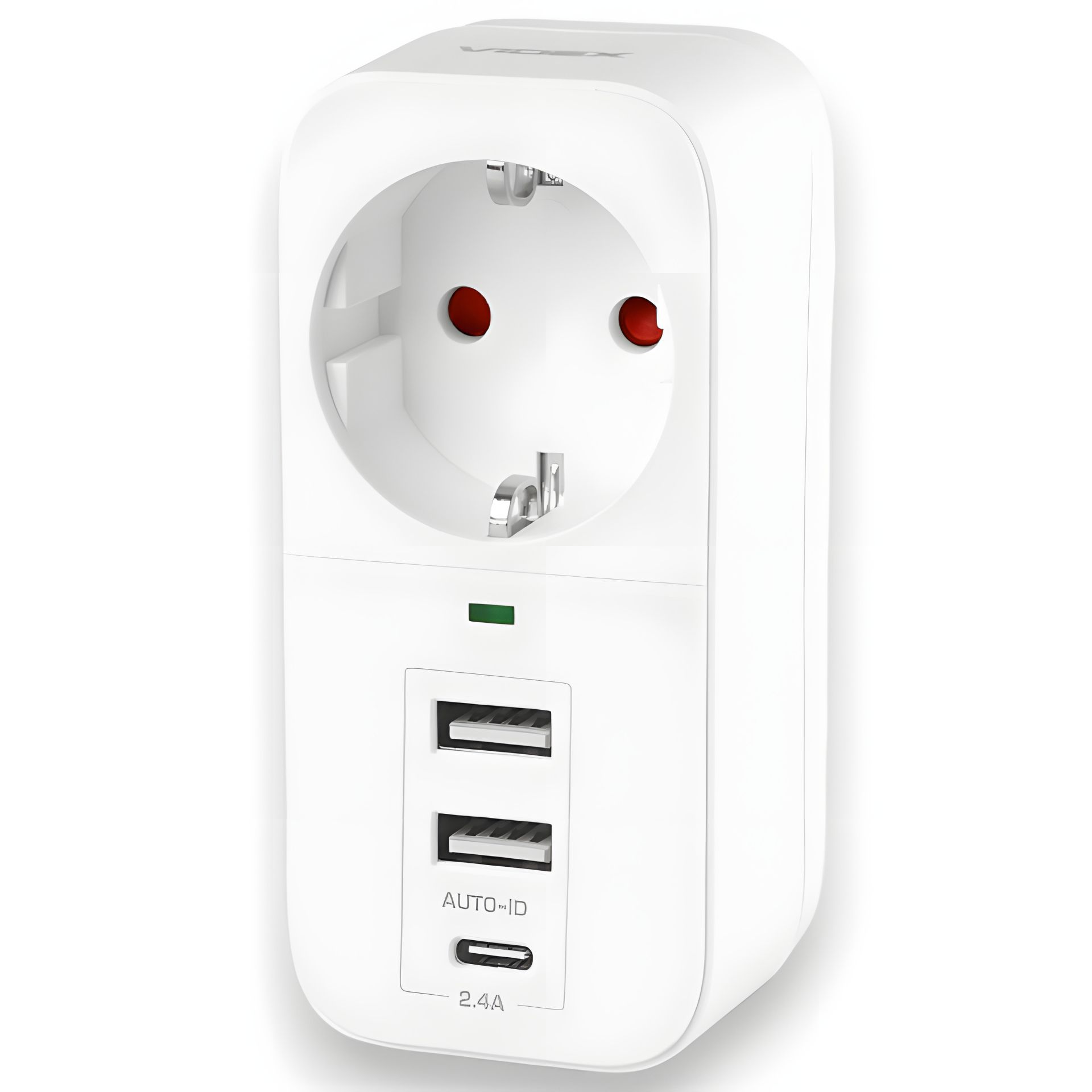 Сетевой адаптер с двойным USB + USB-C и заземлением VIDEX ONCORD VF-AD1G2U1C-W White Сетевой адаптер с двойным USB + USB-C и заземлением VIDEX ONCORD VF-AD1G2U1C-W White