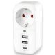 Сетевой адаптер с 2USB + USB-C и заземлением VIDEX ONCORD VF-AD1G2U1C-W White Сетевой адаптер с 2USB + USB-C и заземлением VIDEX ONCORD VF-AD1G2U1C-W White