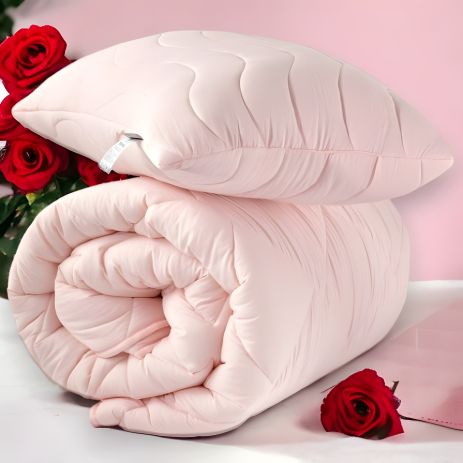 Комплект TROPICAL IDEIA: одеяло 140х210 см и подушка 50х70 см пудрового цвета (8-32432*001) Комплект TROPICAL IDEIA: одеяло 140х210 см и подушка 50х70 см пудрового цвета (8-32432*001)