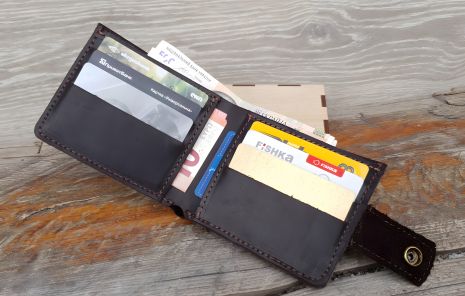 Кожаный коричневый кошелек GS 9*12 см Кожаный коричневый кошелек GS 9*12 см